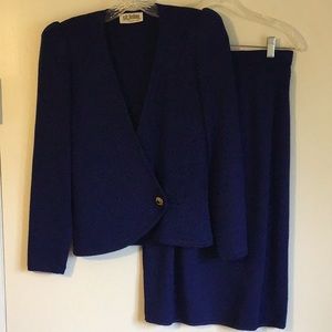 VTG..AUTHENTIC St John by Marie Gray Blue Santana Knit Suit